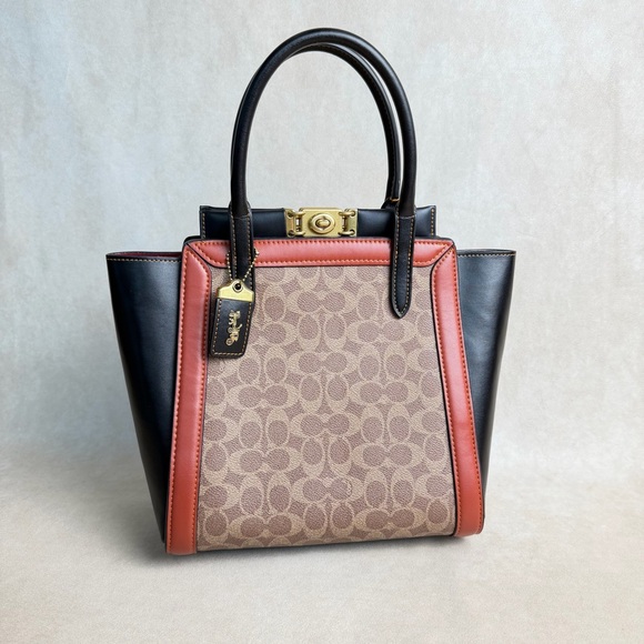 Coach Handbags - Coach Signature Canvas and Leather Tote - Magnetic Closure